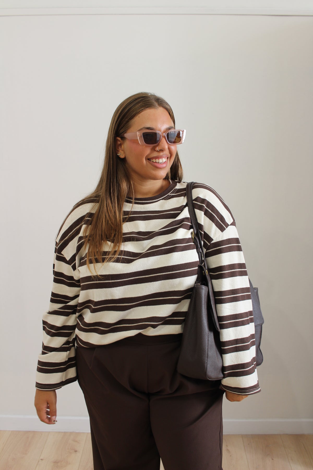 Maglia Katy panna e marrone
