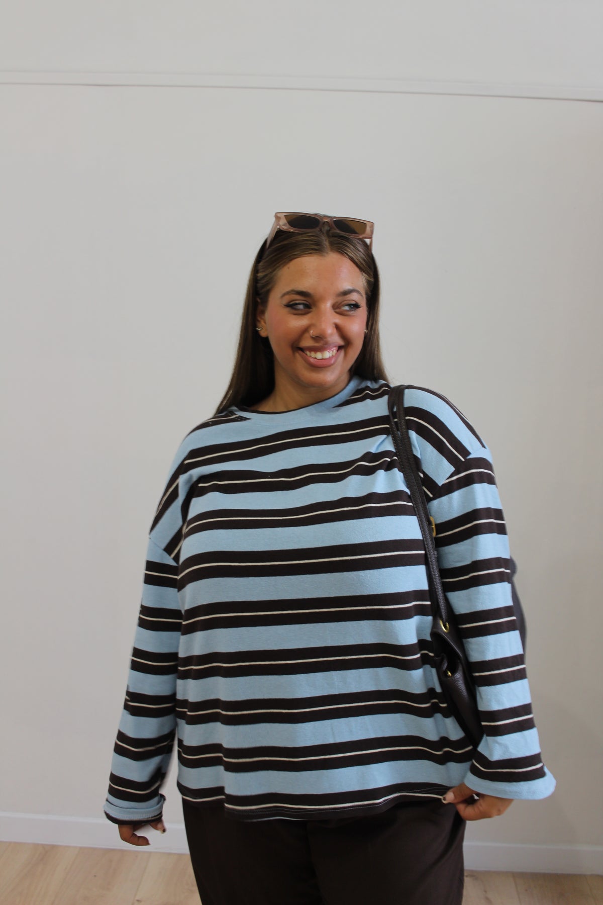 Maglia Katy azzurra e marrone