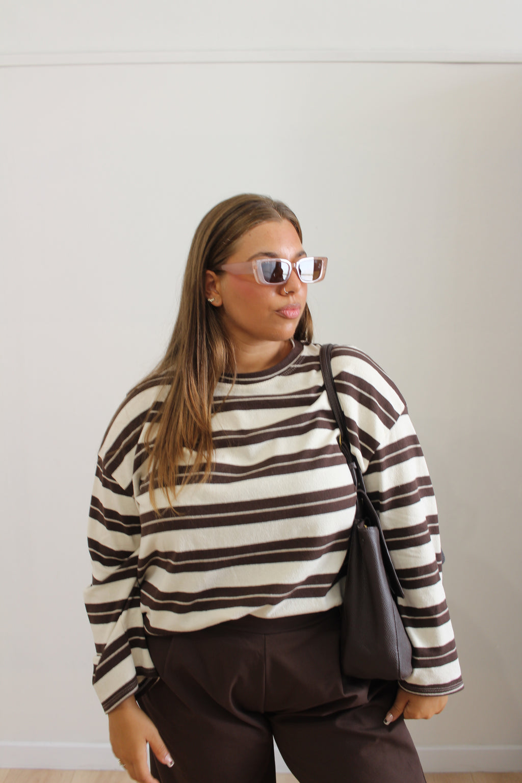 Maglia Katy panna e marrone